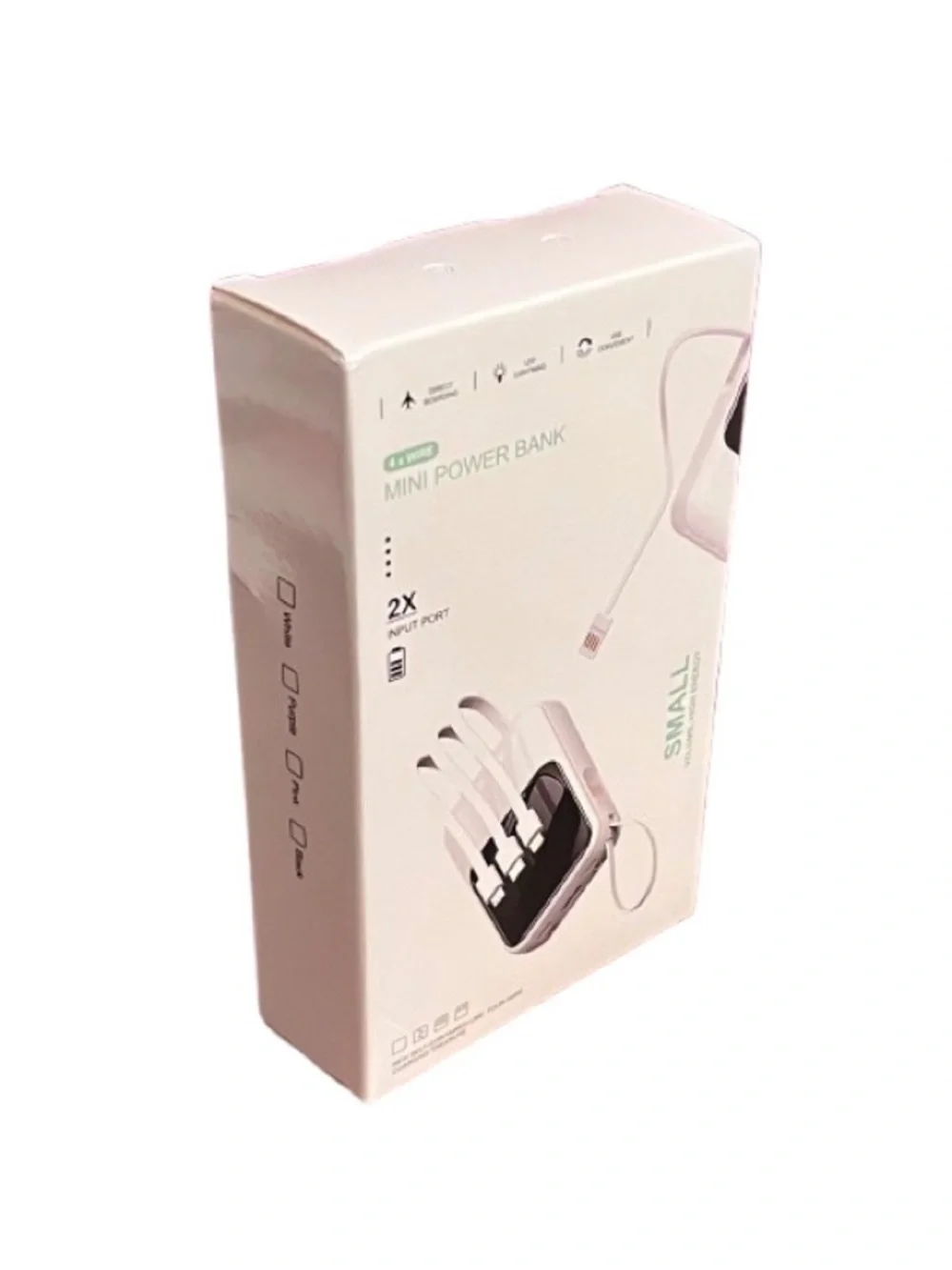 🆕- Mini Cell Phone Power Bank Integrated Charging Cables